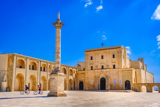 Santa Maria di Leuca Basilica and Colonna Corinzia - Salento - Lecce  - Apulia - Italy .