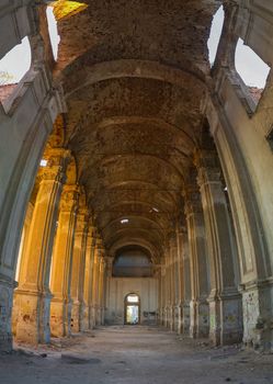 Ruins of the Zelts Catholic Church in the village of Limanskoye, Odessa Region, Ukraine