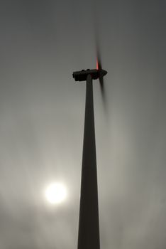 wind turbines in nightfall, wind power
