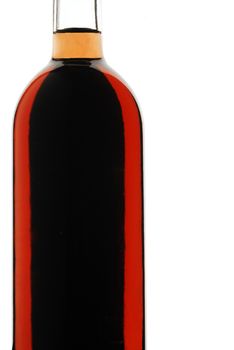 Bottle of wine, backlight, white background, rose wine, red wine, silhouette