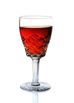 Glass of wine, glass, red wine, white background