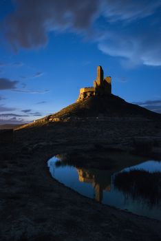 Medieval castle, night photography, Castillo de Montuenga, Soria, Spain