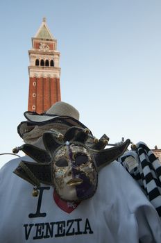 St. Mark's Square and carnival mask, Venice, Italy