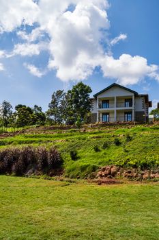 Two African-style bungalows in a country hotel near Thika in central Kenya