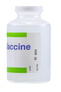 Isolated Vaccine (Vaccination) Medicine Bottle On A White Background