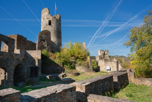 Ruin of Winneburg Castle close to Cochem, Moselle River, Germany, Europe