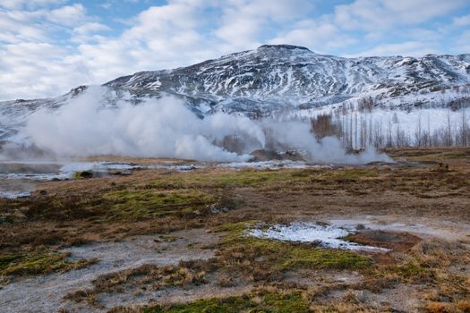 Geothermal area Haukadalur, Iceland, Europe