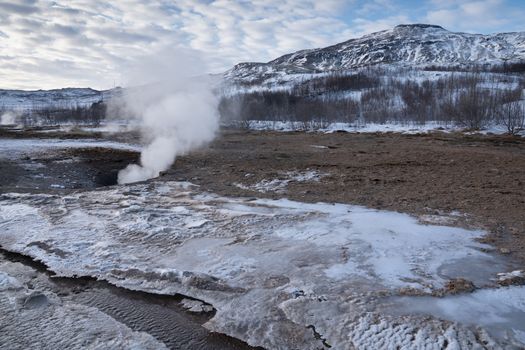 Geothermal area Haukadalur, Iceland, Europe