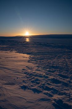 Sunrise on a cold winter day in Iceland, Europe