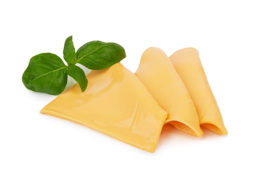 cheese slices isolated on a white background