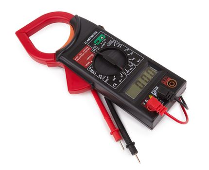 Digital multimeter isolated on a white background