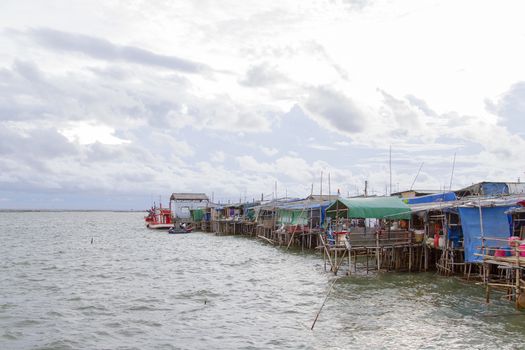 Fishing village planted house on the sea