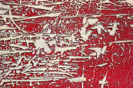 Texture of the old red color car peeling off. Suitable for articles background about vintage or classic car.