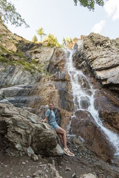 Waterfall in Altai Mountains territory, West Siberia, Russia