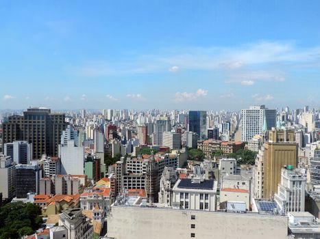Panoramic view of the Sao Paulo old downtown, Brazil