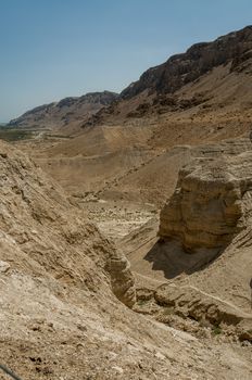 Qumran Cave 4, site of the discovery of the Dead Sea Scrolls in Qumran, Israel near the Dead Sea