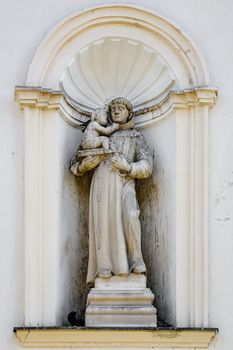 Statue in the wall niche, Presov, Slovakia