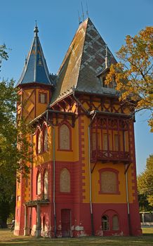 PALIC, SERBIA, OCTOBER 13th 2018 - Old villa at Palic Lake, Serbia, built in Serbian-Hungarian style and symbolize one old castle