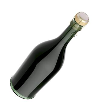 Sparkling wine bottle isolated on white background
