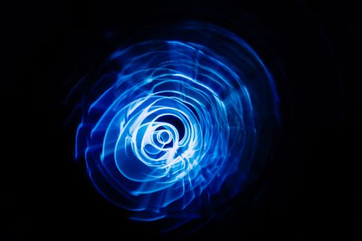 Sound waves in the visible blue color in the dark