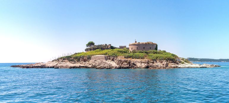 Fort Arza in the Bay of Kotor, Montenegro,  in a sunny summer day