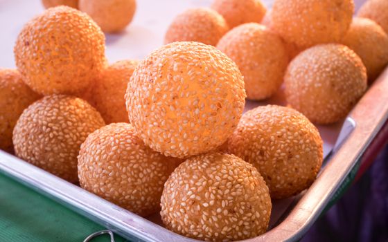 sesame balls traditional asian dessert