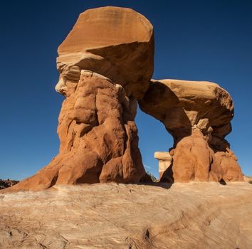 Strange Rock Formations in The Devil's Garden near the town of Escalante in the Staircase Escalante National Monument in Utah. USA