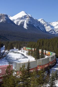 Lake Louise Rocky Mountains Train Tracks Morants Curve Canada