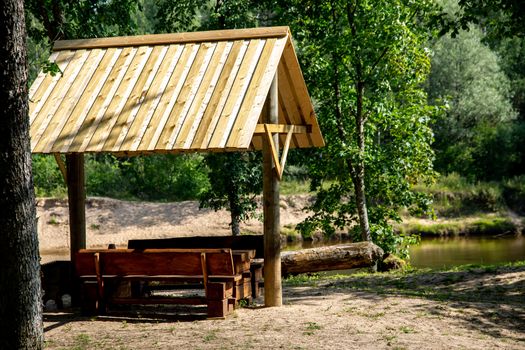 Boats rent base. Recreation base near the river Gauja in Latvia. The Gauja is the longest river in Latvia, which is located only in the territory of Latvia. Length - 452 km.

