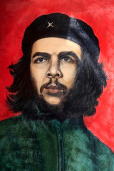 Havana, Cuba - January 10, 2019 : Che Guevara painting in Old Havana. Taken January 10, 2019  in Old Havana, Cuba.
