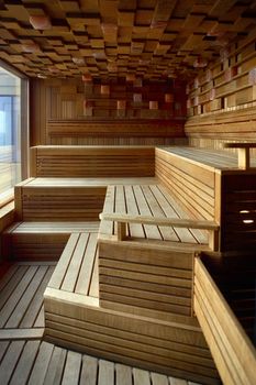 Interior of Finnish sauna