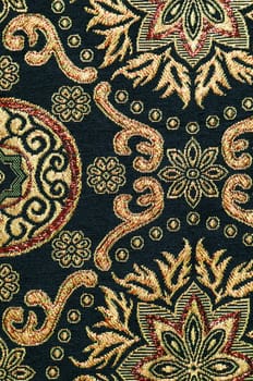 Close-up of traditional colorful vietnamese textile scarf