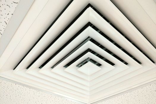Air duct in square shape, Duct for conditioning heating on a building ceiling
