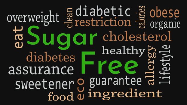 Sugar free message background. Healthy food concept - Illustration