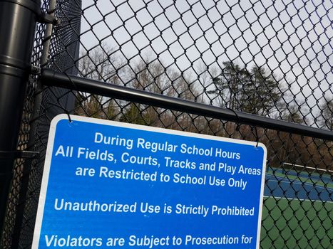 blue during regular school hours courts restricted to school use only warning