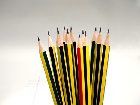 Group of Sharpened Pencil Ready for Use