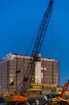 Construction site at the harbor of Blankenberge, Belgium, Building industry