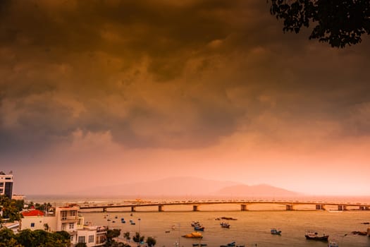 Vietnam. Nha Trang. Cham towers. View of the river Kai and the city