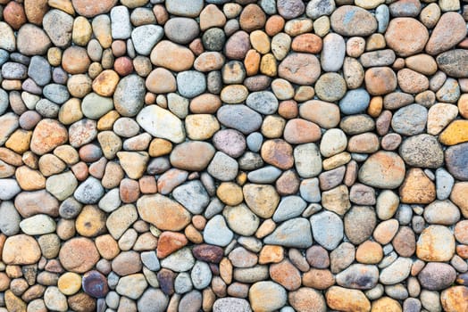 Colorful pebble stone wall texture