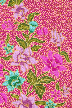 Close up texture of the beautiful of art Thai Batik Pattern.