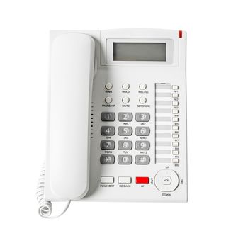 White IP Phone office isolated on white background, save clipping path.