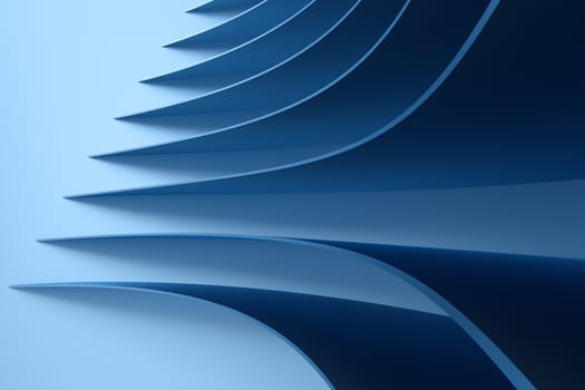 3d rendering, blue metalic surface and graphic design background, computer digital image