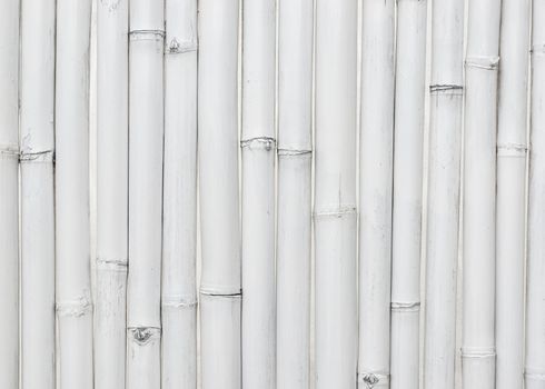 White painted bamboo wall texture or background