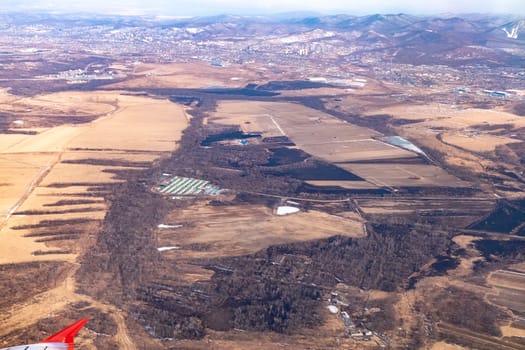 Top view of the spring landscape.