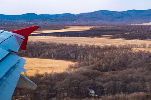 Top view of the spring landscape.