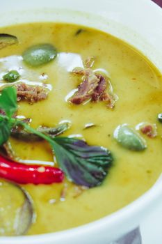 Close up image of Beef Green Curry,Thai cuisine