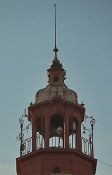 Tower with open balcony on top of baroque building