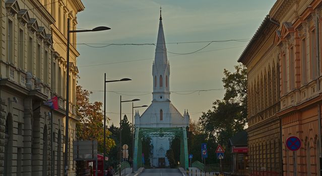 ZRENJANIN, SERBIA, OCTOBER 14th 2018 - White Catholic church