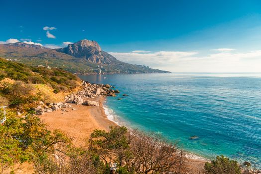 Laspi bay, Crimea seascape in autumn