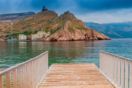 Mountains of Balaklava on a cloudy day, the Crimean peninsula, Russia